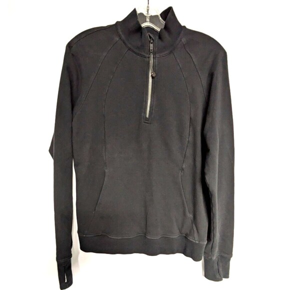 Lululemon Womens Scuba 1/2 Zip Jacket Sweatshirt Size 8 Black - Picture 11 of 11